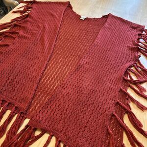 Daytrip BoHo Fringe cardigan‎ Burnt Orange One Size